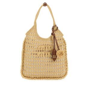 Miu Miu Women Biege Crochet Ivy Handbag